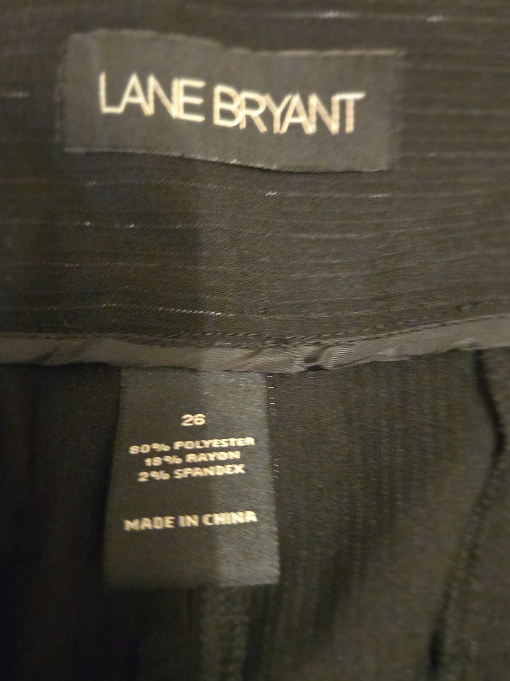 Lane Bryant Black Women's Dress Pants 26W with Subtle Shimmer Pinstripe Detail - Picture 4 of 6